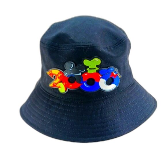 Vintage 2000 Walt Disney Bucket Hat Y2k Unisex Mickey/Goofy Cotton Black........ - Picture 1 of 7